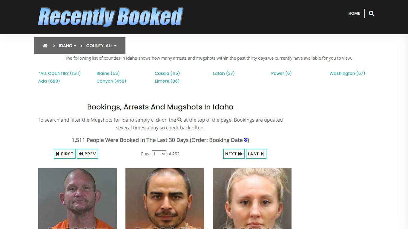 Recent bookings, Arrests, Mugshots in Idaho - Recently Booked